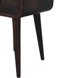 Artisan Furniture Solid Wood Mini California Walnut Curved Bedside With Open Slot - thumbnail 9