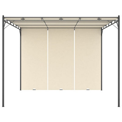 Berkfield Durable Garden Gazebo With Side Curtain 3X3X2.25M Cream - image 1