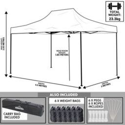 Loops Durable 3X4.5M Green Pop-Up Gazebo With Waterproof Canopy And Heavy Duty Frame - thumbnail 8