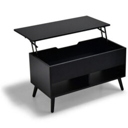 Lift Top Coffee Table Modern Flip Top Cocktail Table Wooden Pull Up Center Table - thumbnail 1
