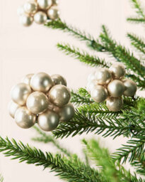 Werchristmas Set Of 10 Glass Berry Cluster Baubles, Latte - thumbnail 2