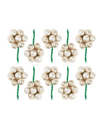 Werchristmas Set Of 10 Glass Berry Cluster Baubles, Latte - thumbnail 1
