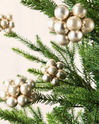 Werchristmas Set Of 10 Glass Berry Cluster Baubles, Latte - thumbnail 4
