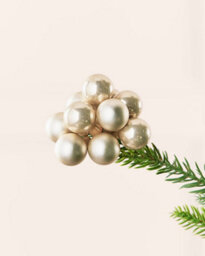 Werchristmas Set Of 10 Glass Berry Cluster Baubles, Latte - thumbnail 5