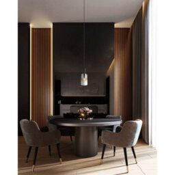 Luminosa Lighting Luminosa Florentina Slim Pendant Ceiling Light Matt Black Smoke Glass Shade 1X E27 - thumbnail 4