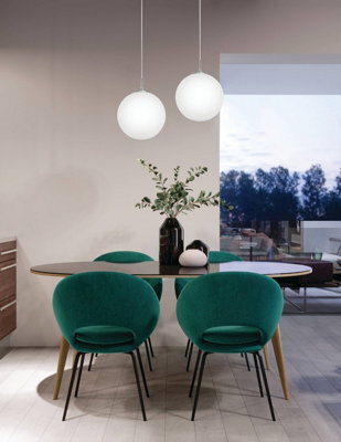 Eglo Rondo White Glass And Metal 1 Light Ceiling Pendant, (D) 30Cm - image 1
