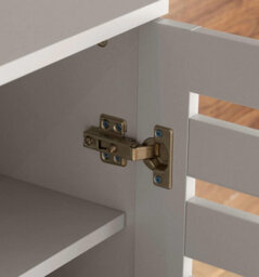Home Source Oslo 3 Door Shoe Storage Cabinet Unit Grey - thumbnail 3