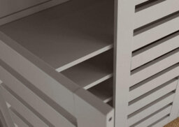 Home Source Oslo 3 Door Shoe Storage Cabinet Unit Grey - thumbnail 5