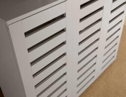 Home Source Oslo 3 Door Shoe Storage Cabinet Unit Grey - thumbnail 4