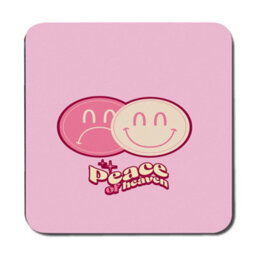 Benjamin Tate Design Peace Of Heaven Designer Placemat And Coaster Set With Wood Base Pink Artwork Limited Set Of Twelve - thumbnail 3