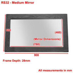 The Furniture Market Rustic Oak Medium Wall Mirror Solid Oak Chunky Frame  H600 X W900 X D28mm - thumbnail 4