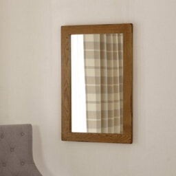 The Furniture Market Rustic Oak Medium Wall Mirror Solid Oak Chunky Frame  H600 X W900 X D28mm - thumbnail 2
