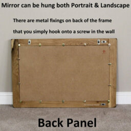 The Furniture Market Rustic Oak Medium Wall Mirror Solid Oak Chunky Frame  H600 X W900 X D28mm - thumbnail 3