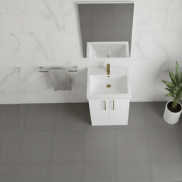 Balterley Bramshall Modern Bathroom 2 Soft Close Door & Mid-Edge Vanity Unit Basin, Gloss White, 500mm - thumbnail 4