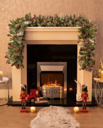 9Ft Frosted Glacier Christmas Garland Decoration - Snowy With Pinecones - 270Cm X 25Cm - thumbnail 3