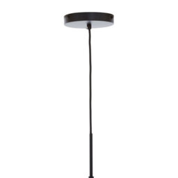 Orsina Black Finish Pendant Light With Glass Shade, Rounded Hanging Lamp With Chrome Cord, Circular Hanging Fixture - thumbnail 4