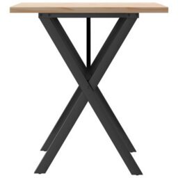 Berkfield Dining Table X-Frame 70X70X75.5 Cm Solid Wood Pine And Steel - thumbnail 5