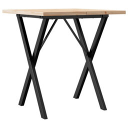 Berkfield Dining Table X-Frame 70X70X75.5 Cm Solid Wood Pine And Steel - thumbnail 6
