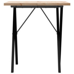 Berkfield Dining Table X-Frame 70X70X75.5 Cm Solid Wood Pine And Steel - thumbnail 4