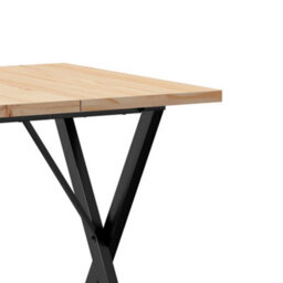 Berkfield Dining Table X-Frame 70X70X75.5 Cm Solid Wood Pine And Steel - thumbnail 7