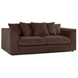 Furnishings For Less UK Luxor Jumbo Cord 3 + 1 + 1 Fabric 3 Piece Sofa Suite - Scatter Back Chocolate - thumbnail 2