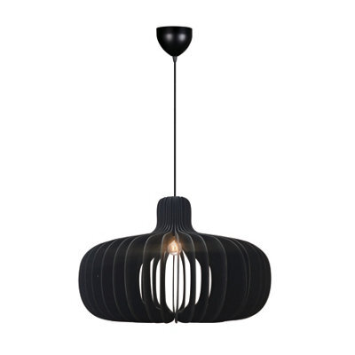 Nordlux Hazo Wood Pendant Light Easy Assemble Black,mains - image 1