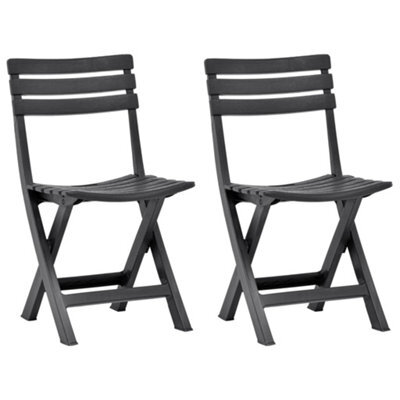 Berkfield Folding Garden Chairs 2 Pcs Plastic Anthracite - image 1