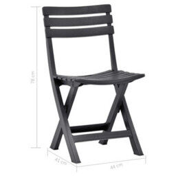 Berkfield Folding Garden Chairs 2 Pcs Plastic Anthracite - thumbnail 9