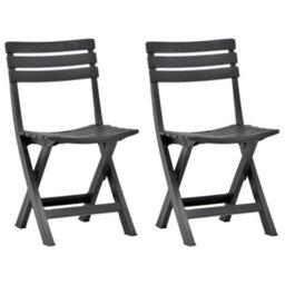 Berkfield Folding Garden Chairs 2 Pcs Plastic Anthracite
