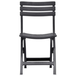 Berkfield Folding Garden Chairs 2 Pcs Plastic Anthracite - thumbnail 3
