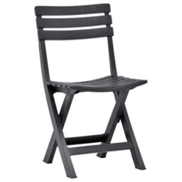 Berkfield Folding Garden Chairs 2 Pcs Plastic Anthracite - thumbnail 2