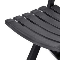 Berkfield Folding Garden Chairs 2 Pcs Plastic Anthracite - thumbnail 7
