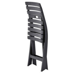 Berkfield Folding Garden Chairs 2 Pcs Plastic Anthracite - thumbnail 6
