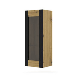 Arte Mondi A Wall Hung Display Cabinet In Oak Artisan W480mm X H1250mm X D400mm - thumbnail 1