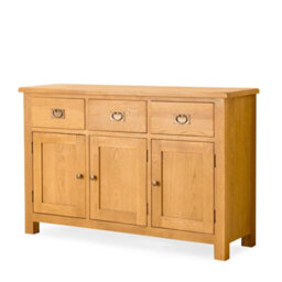 Lanner Oak Large Sideboard Fully Assembled - By Roseland Furniture - thumbnail 3