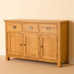 Lanner Oak Large Sideboard Fully Assembled - By Roseland Furniture - thumbnail 2