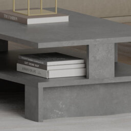 Decortie Mansu Modern Low Coffee Table 80Cm Multipurpose Retro Grey Living Room H 27.5Cm - thumbnail 5