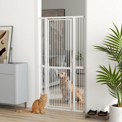 Pawhut 180Cm Extra Tall Pet Gate Cat Gate With Narrow Gap, 77-104Cm Wide - image 1