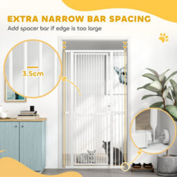 Pawhut 180Cm Extra Tall Pet Gate Cat Gate With Narrow Gap, 77-104Cm Wide - thumbnail 5