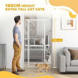 Pawhut 180Cm Extra Tall Pet Gate Cat Gate With Narrow Gap, 77-104Cm Wide - thumbnail 4