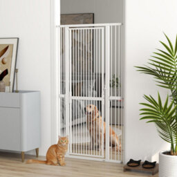 Pawhut 180Cm Extra Tall Pet Gate Cat Gate With Narrow Gap, 77-104Cm Wide - thumbnail 1