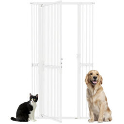 Pawhut 180Cm Extra Tall Pet Gate Cat Gate With Narrow Gap, 77-104Cm Wide - thumbnail 2