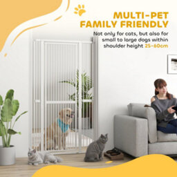 Pawhut 180Cm Extra Tall Pet Gate Cat Gate With Narrow Gap, 77-104Cm Wide - thumbnail 9
