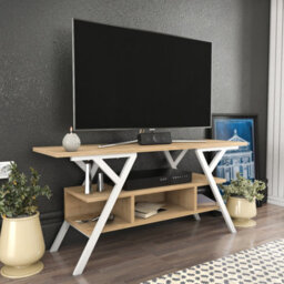 Decorotika Minerva Tv Stand Tv Unit For Tv's Up To 55 Inch White And Oak - thumbnail 3