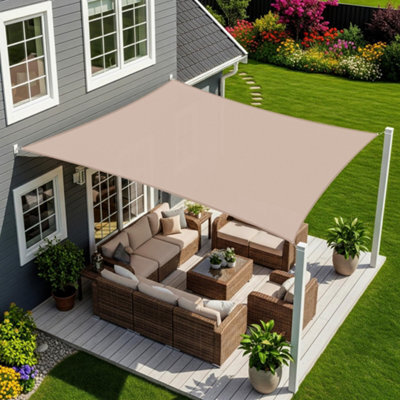 Brown 2X4M Rectangular Shade Sail 95% Uv Protection Waterproof - image 1