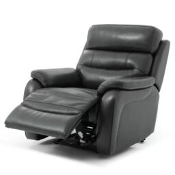Fletcher Dark Grey Leather Power Recliner Armchair With Power Headrest, Usb Charging, Pocket Sprung Seat & Top Grain Leather - thumbnail 4