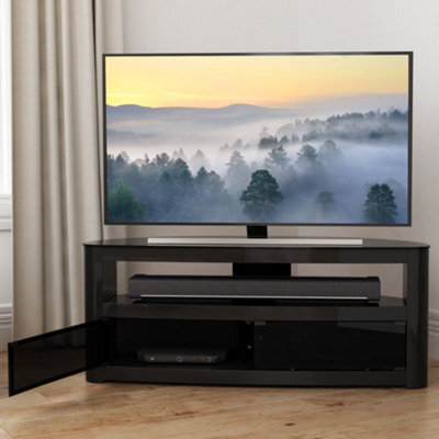"Avf Affinity Burghley 1.25M Curved Tv Stand, For Tvs Up To 65"" - Black" - image 1