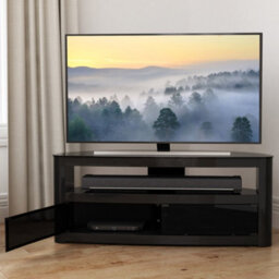 "Avf Affinity Burghley 1.25M Curved Tv Stand, For Tvs Up To 65"" - Black" - thumbnail 1