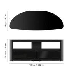 "Avf Affinity Burghley 1.25M Curved Tv Stand, For Tvs Up To 65"" - Black" - thumbnail 6