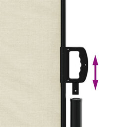 Berkfield Retractable Side Awning Cream 120X600 Cm - thumbnail 6